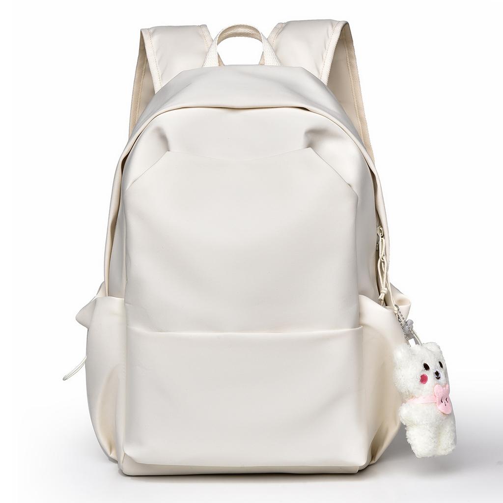 Quality Trendy Large Capacity Solid Color Student Backpack Women's Versatile College Style School Bag Men's Backpack