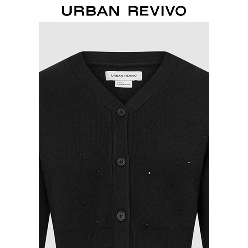 UR Women's V-Neck Rhinestone Knit Cardigan