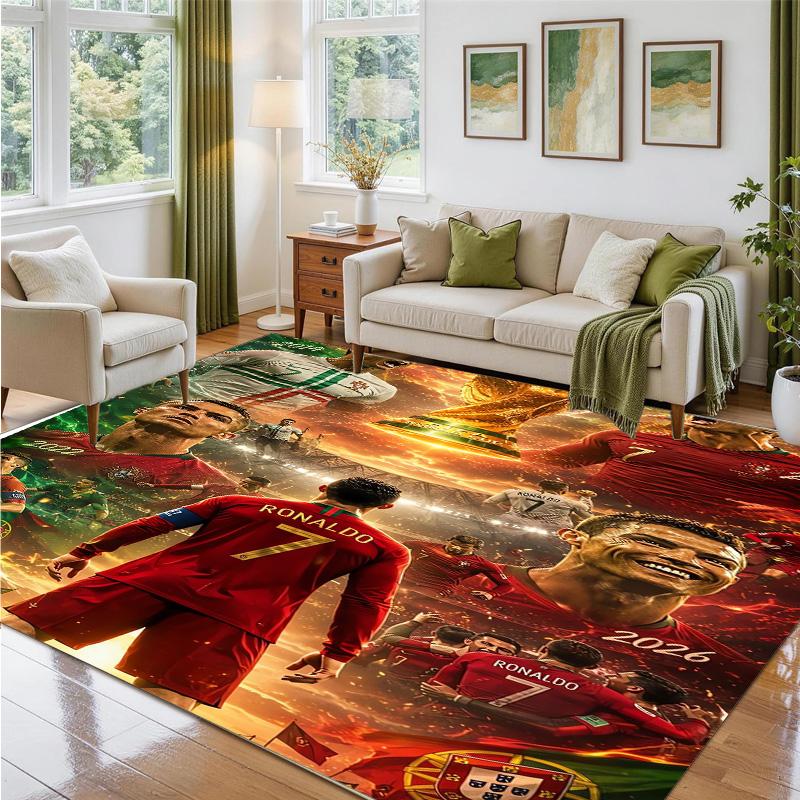 Cristiano Ronaldo Design Kristall Samt Teppich Weiche Dekorative Matte für Schlafzimmer Eingang