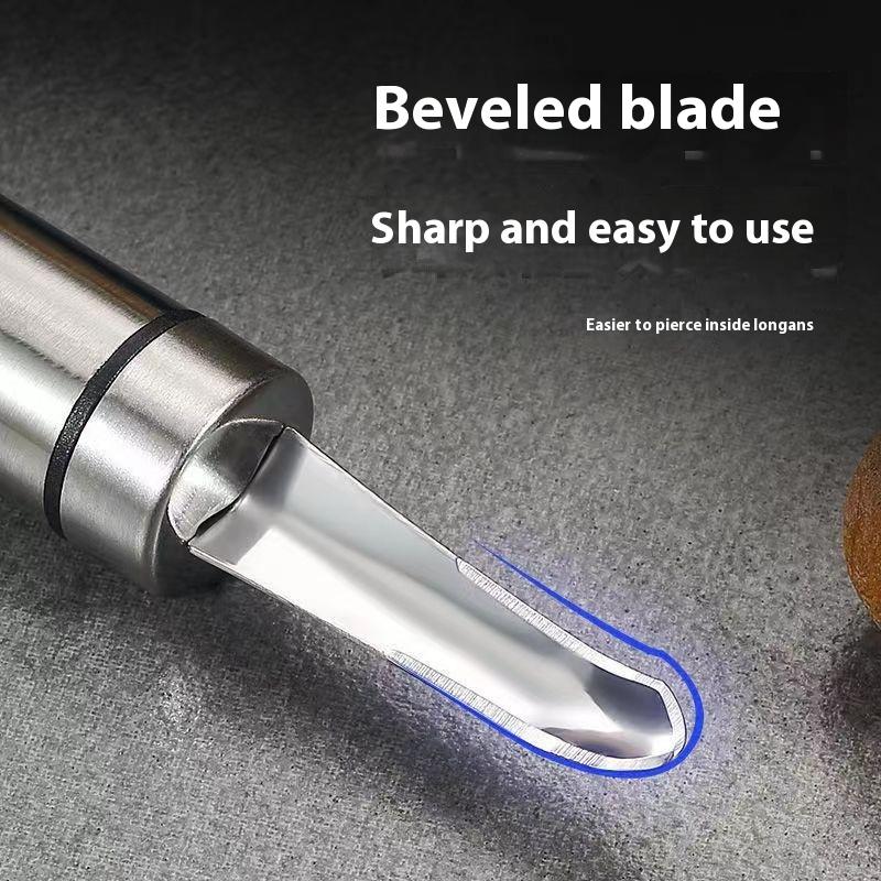 304 Stainless Steel Dragon Eye Core Removal Artifact Fresh Peeling Artifact Longan Coring Remover Dragon Eye Meat Digging Household Organic