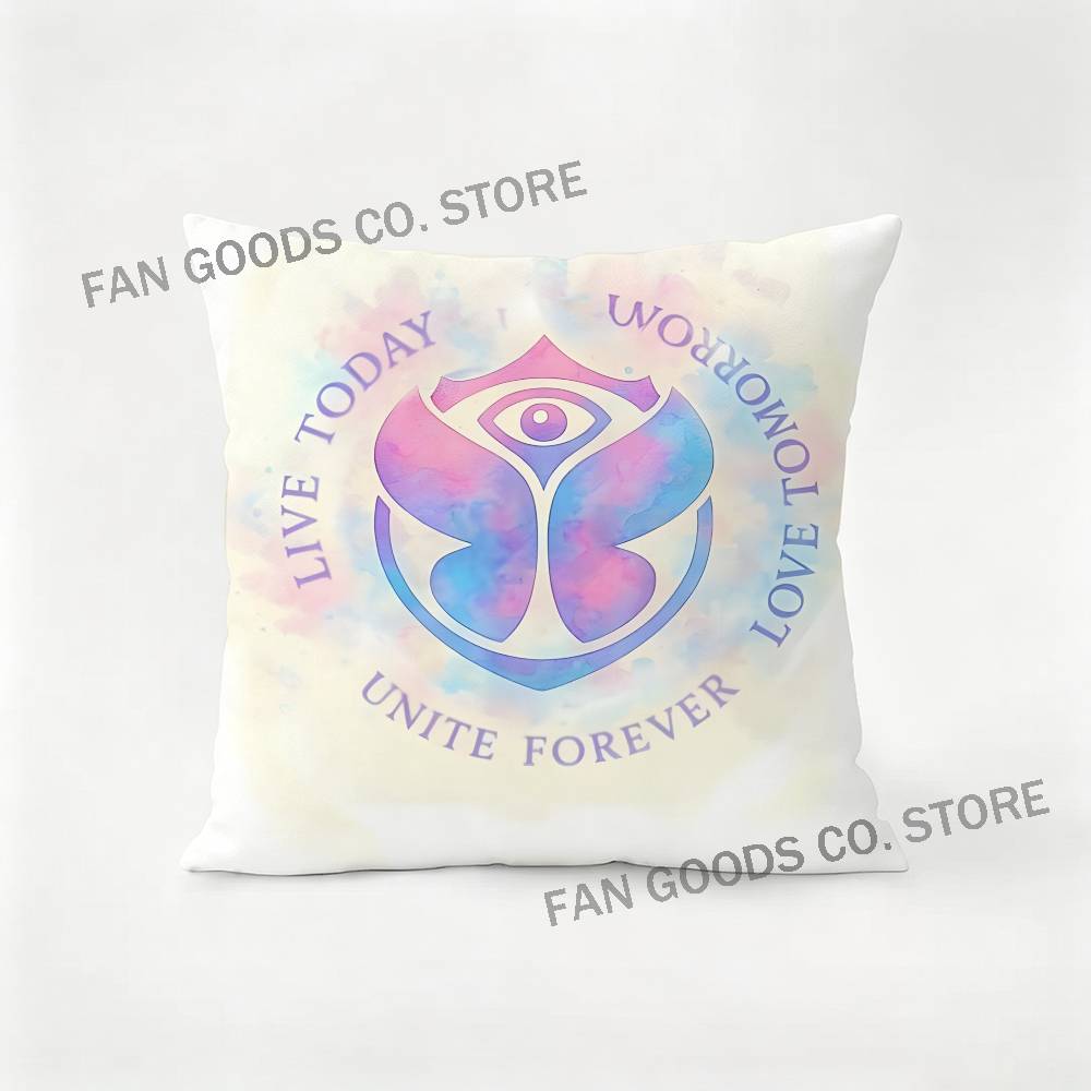 TTomorrowland Music Pillow Case For Sofa Decor Car Office Room Printing Cushion Cover Decorations and Protector