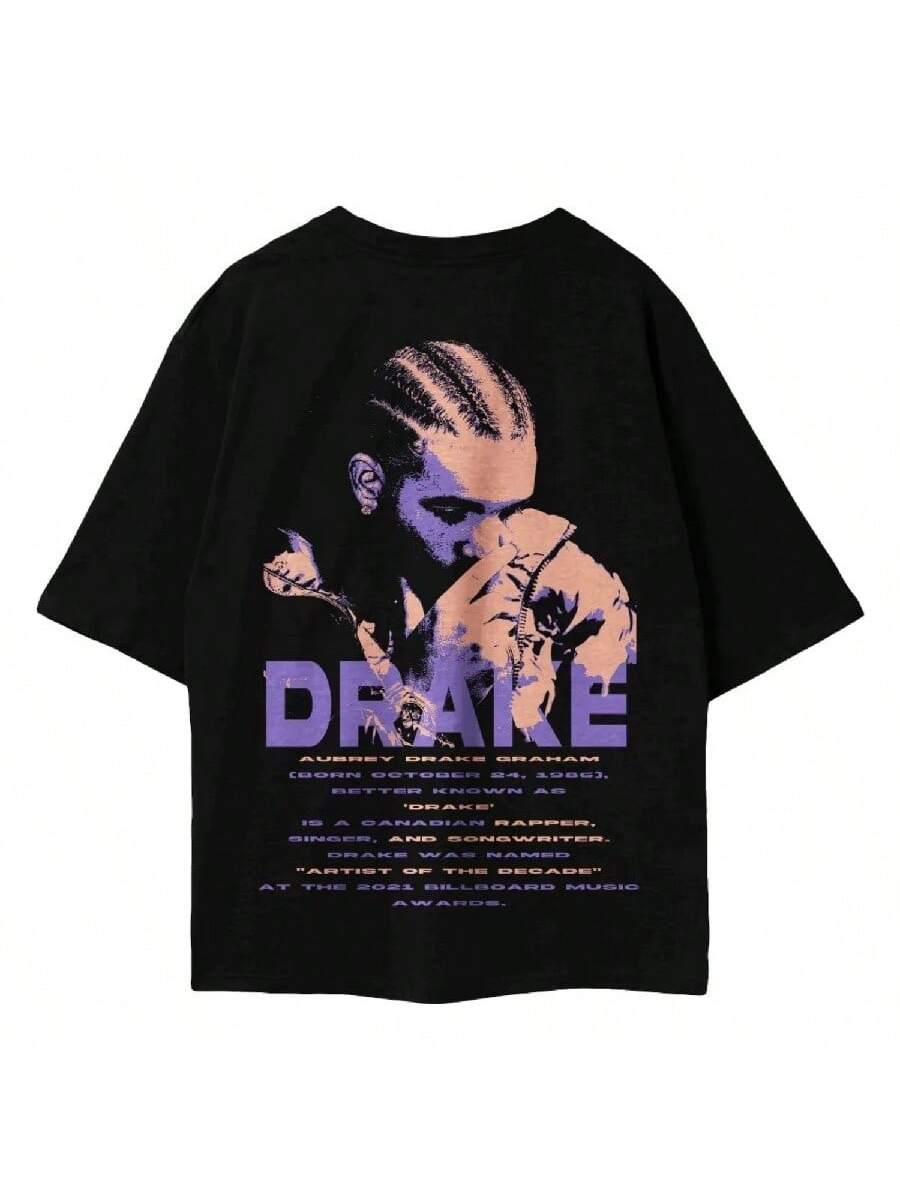 

Women s Cotton Short-Sleeved T-Shirt Hip-Hop Singer DRAKE T-Shirts Summer Oversize Crew Neck Plus Size Loose Unisex Top Gothic XXXXXL чёрный