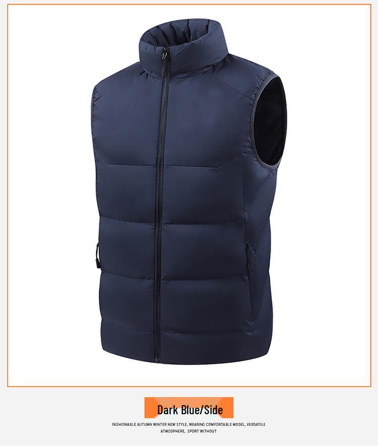 Unisex Fleece-Lined Stand-Collar Sports Vest for Autumn/Winter