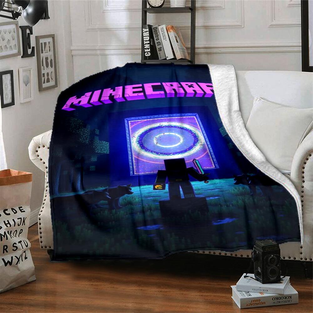 Minecraft Blanket Soft & Cozy Great for Office Chair Picnics Couch All-Season Use Digital Print Ideal Gift for Friends Family Couples Picnic
