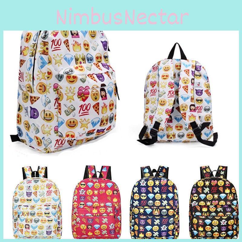 Vibrant Garcon Filles Emoji Smiley Backpack Ideal For School With Educational Value