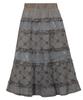 Ulkin [Runway] Traditionally Dyeing Persimmon, Ink Mugunghwa Punching Lace Frill Long Skirt_Brown