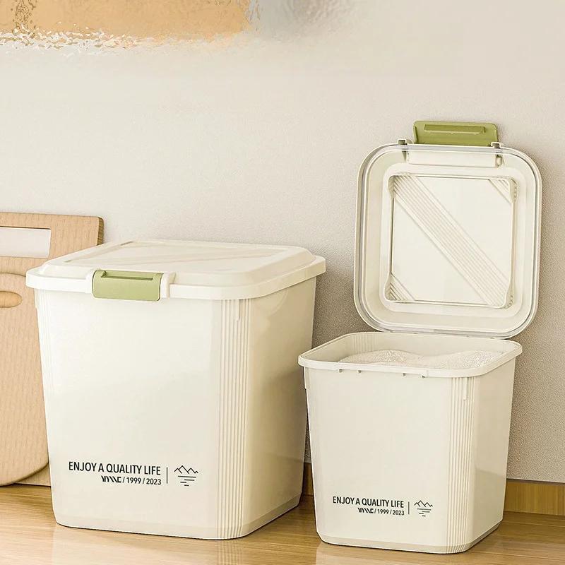 Recipient de orez de 5-25 KG Cutie de depozitare pentru orez Distribuitor de cereale sigilat cu cataramă Organizator de containere pentru hrana pentru animale de companie, rezistent la insecte