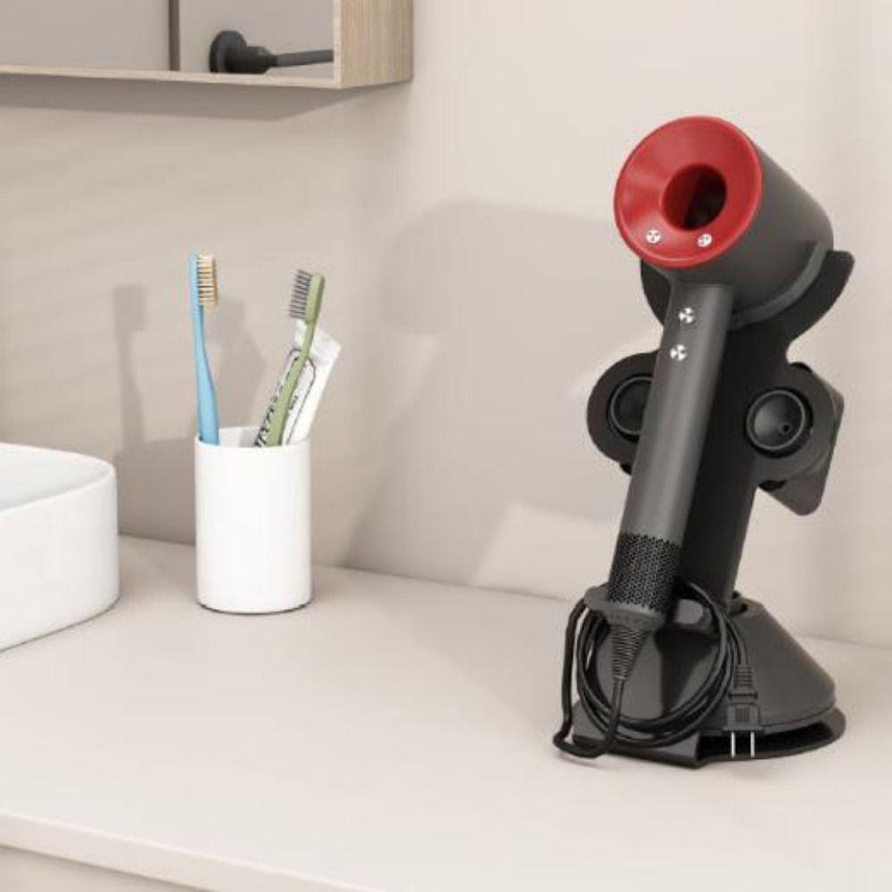 3-In-1 Hair Dryer Holder Metal Bathroom Organizer Portable Hair Dryer Storage Rack  for Home
