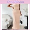 Milk Silk Bodycon Dress With High Waist And Side Slit For Casual And Party Wear