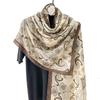 Creative elegance cotton and linen scarf femininity high sense abstract style printing with shawl