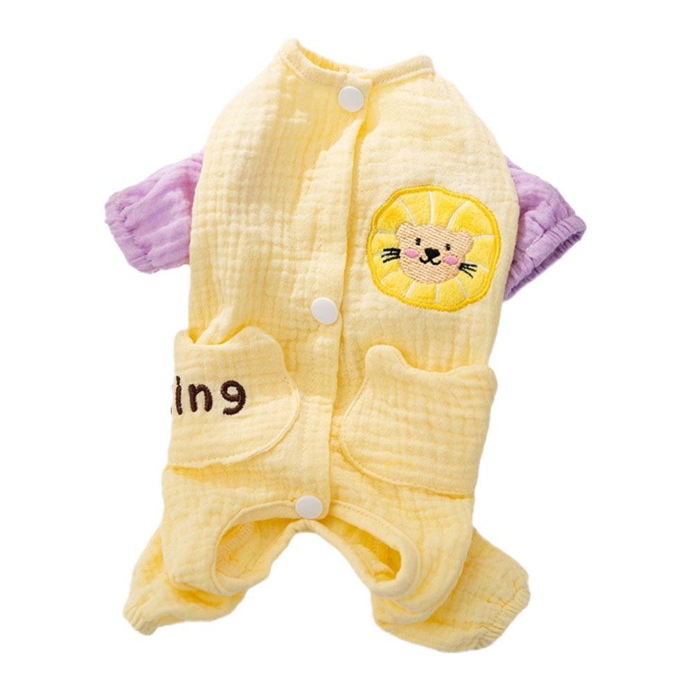 

Двухслойная пряжа Домашняя одежда на четырех лапах Мягкие комбинезоны для питомцев Товары для питомцев Одежда для собак для собак кошек XXL жёлтый