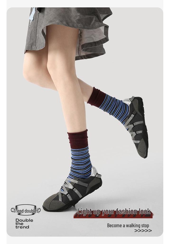 Renaissance Women's Mid-Calf Boneless Striped Socks - Autumn/Winter