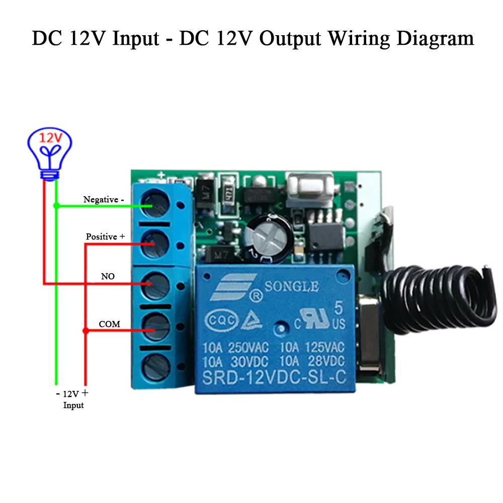 433Mhz DC 12V 1CH Comutator universal de telecomandă fără fir cu transmițătoare, modul receptor RF releu cod de învățare EV1527