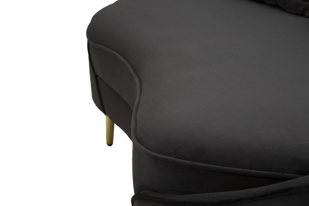 Sofa 3-Sitzer Oslo Mit Kissen Schwarz Cm 185X84X68