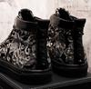 Fashion Men's Fashion Casual Short Ankle Boots Spring and Autumn Rivets Luxury High Top Shoes A7