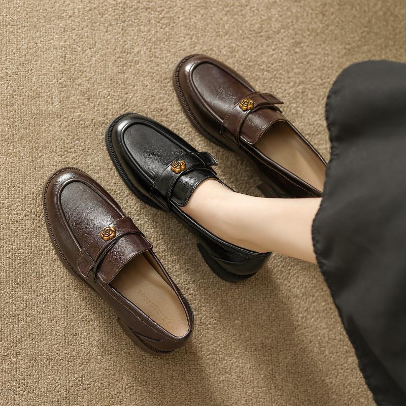 Women'S Vintage British Style Loafers Jk College Style Thick Sole Dress Women'S Shoes Elegant Casual Leather Shoes Zapatos Mujer