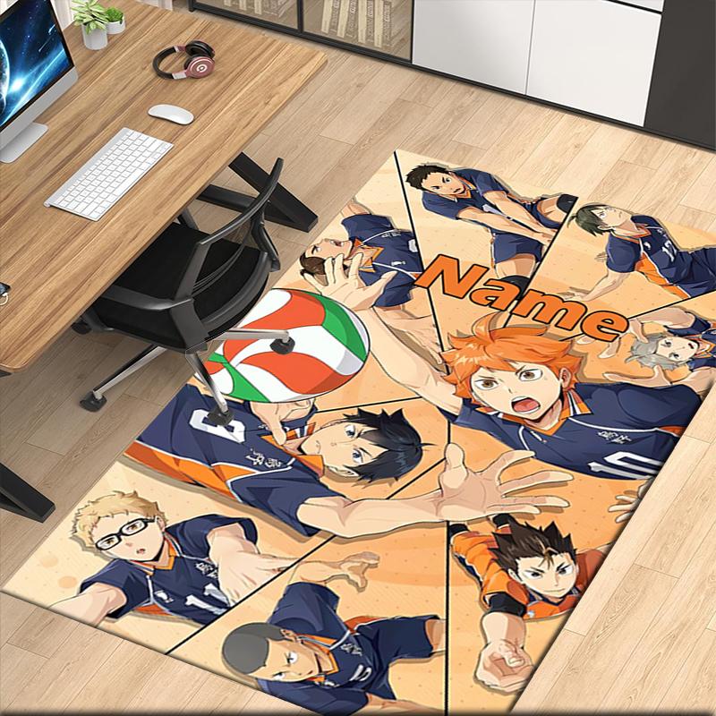 Custom Name Haikyu Printed Carpet, for Office Chair Living Room Bedroom Kitchen Room Decor Gifts.