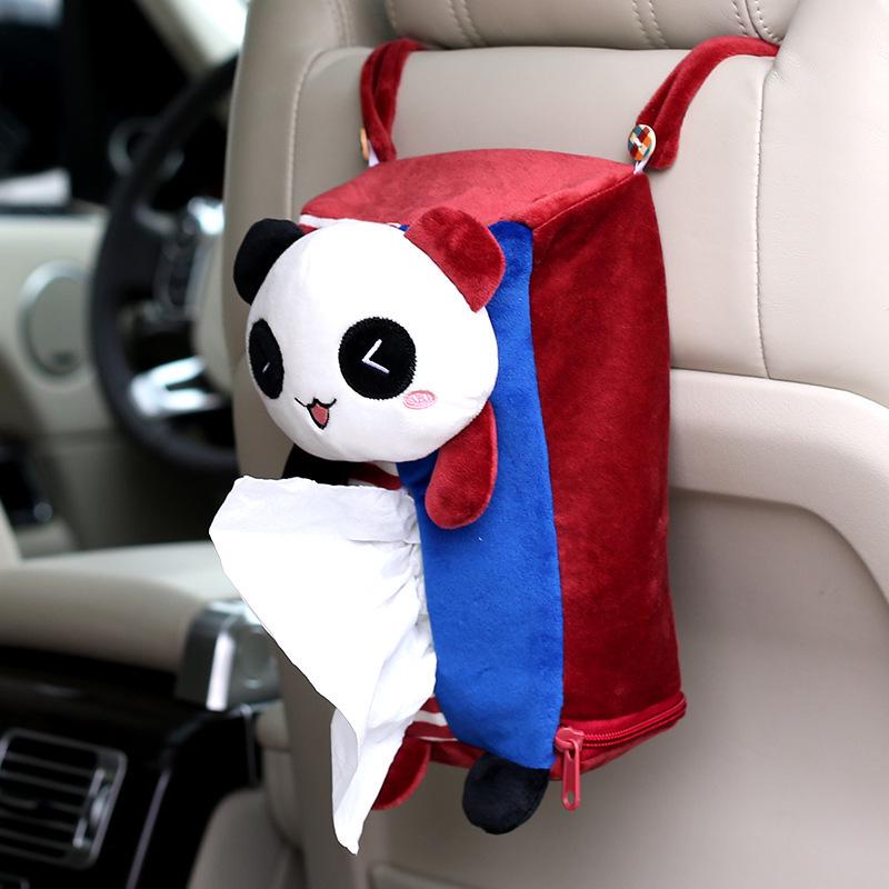 1PC Multifunctional Lucky Cat Hanging Tissue Box for Car Cartoon Paper Towel Bag Napkin Tissue Box