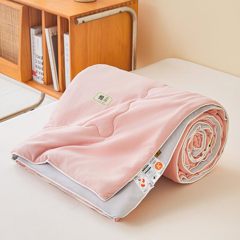 Solid color double-layer yarn summer cool quilt knitted cotton air conditioner quilt cool feeling machine washable