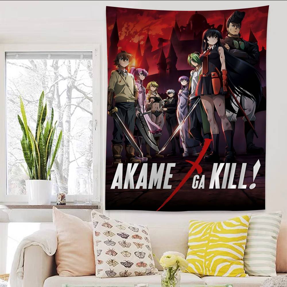 Japanese Anime Akame Ga KILL Anime Tapestry Hippie Flower Wall Carpets Dorm Decor Cheap Hippie Wall Hanging