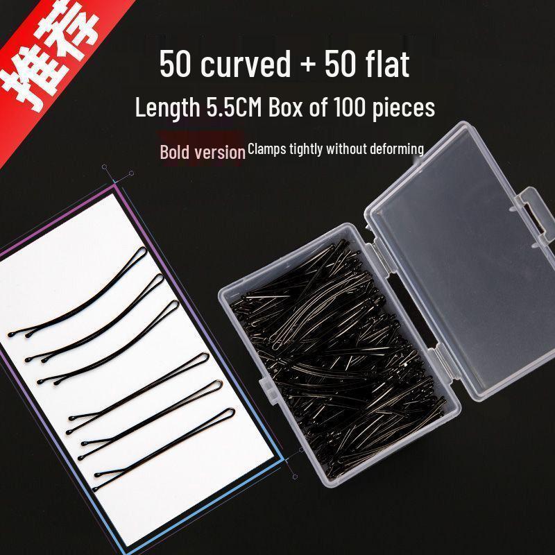 Black U-Shaped Hairpin Clip for Thick Hair - Bun Fixation Hair Accessory