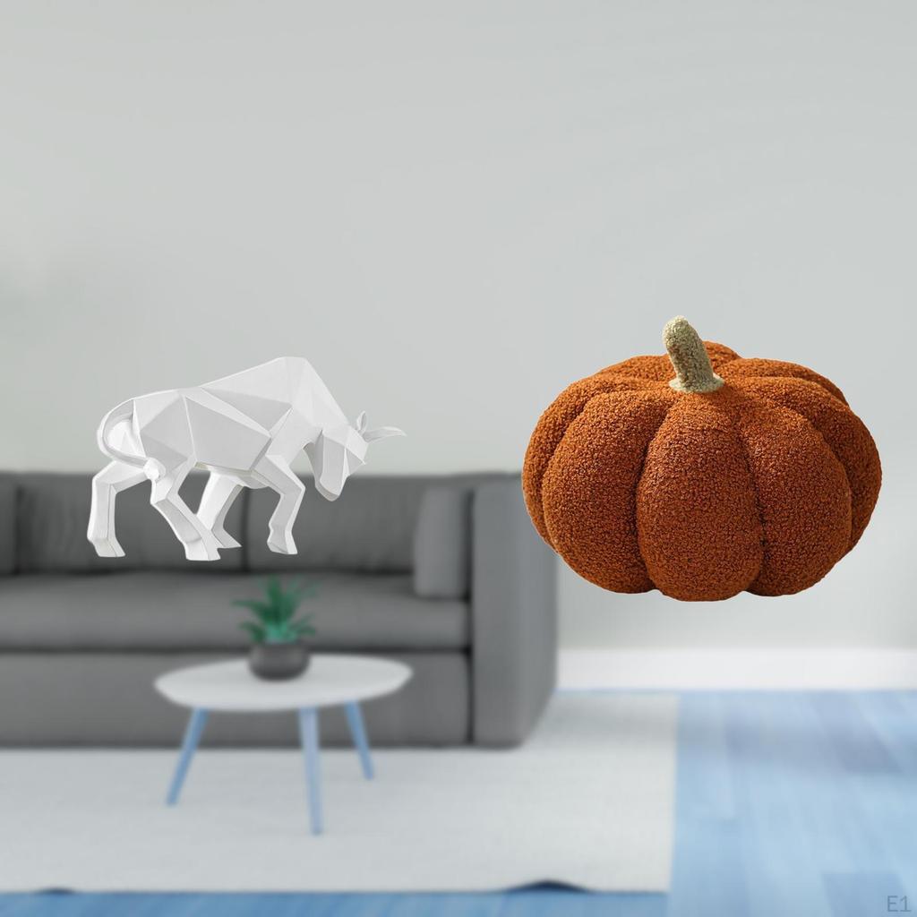 Modern Resin Bull Pumpkin Sculpture Abstract Collectible Ornament Decorative Figurine for Entryway