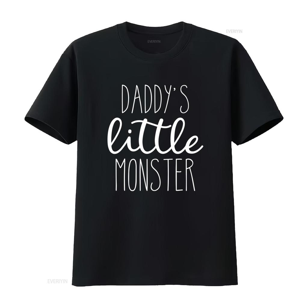 Daddys Little Monster Boys Girls Childrens Kids Cotton T Shirt Print Casual Wear vintage Washed Comfortable Versatile