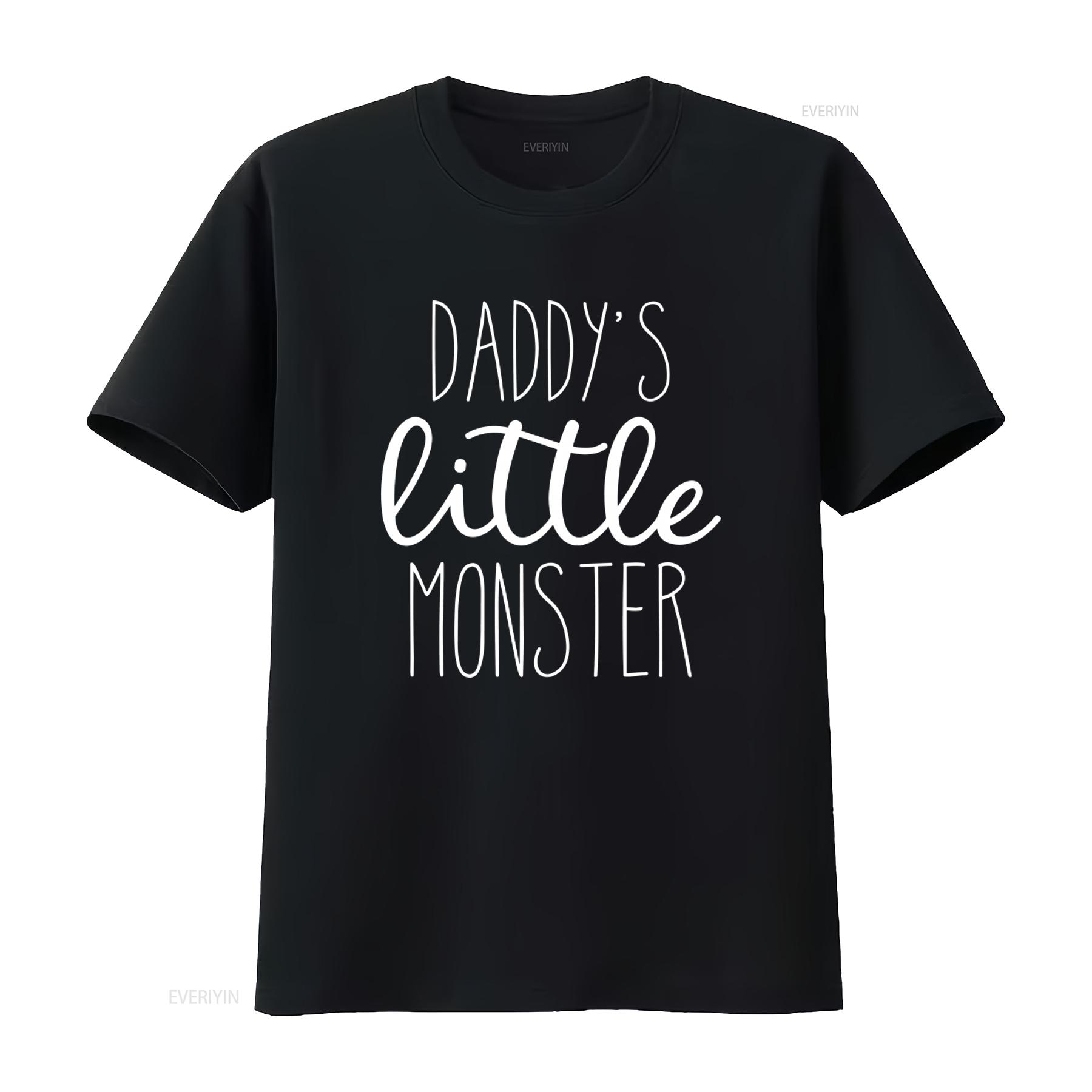 

Daddys Little Monster Boys Girls Childrens Kids Cotton T Shirt Print Casual Wear vintage Washed Comfortable Versatile 4XL