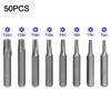 50pcs 4mm Small Hex Shank Screwdriver Bits Set T6H/T7H/T8H/T9H/T10H/T15H/T20H/T25H For Torx Plum Blossom Head Hand Tools