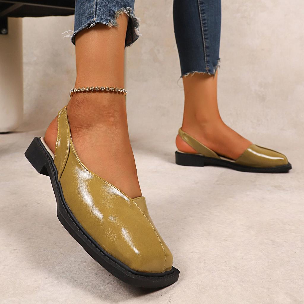 Fashion 2025 Fashion Comfortable Loafers Shoes Summer Edition Baotou Sandals for Women Non Slip Square Head for One Foot Lazy Flats