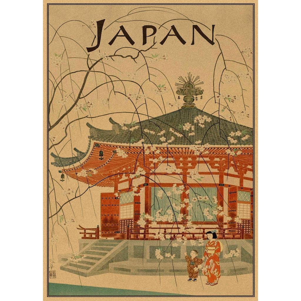 Retro Japanische Landschaft Poster: Sushi Restaurant & Izakaya Wandkunst 391