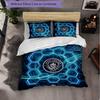 Set Lenzuola Manchester City Modello 3 Pezzi Morbida Copripiumino in Microfibra con Federe per Camera da Letto