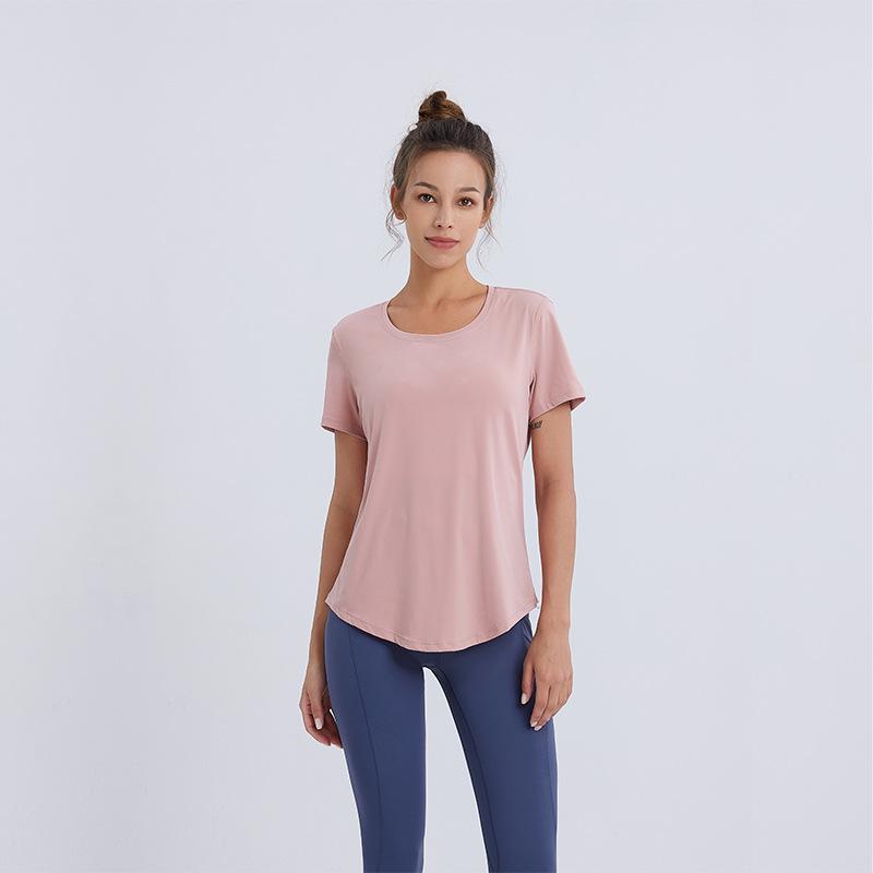 

Women s Summer Slimming Yoga Cover-up T-shirt - Loose Fit, Short Sleeve Fitness Top for Running and Training M