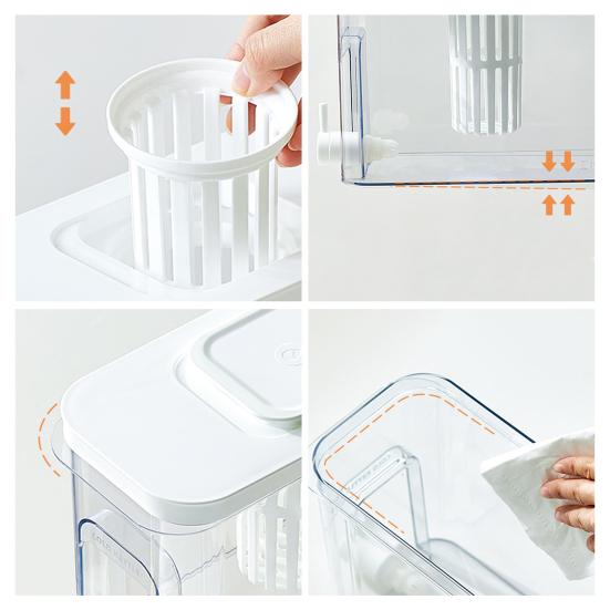 Drink Dispenser with Spigot Large Beverage Liquid Drink Container 4L Cold Water Pitcher