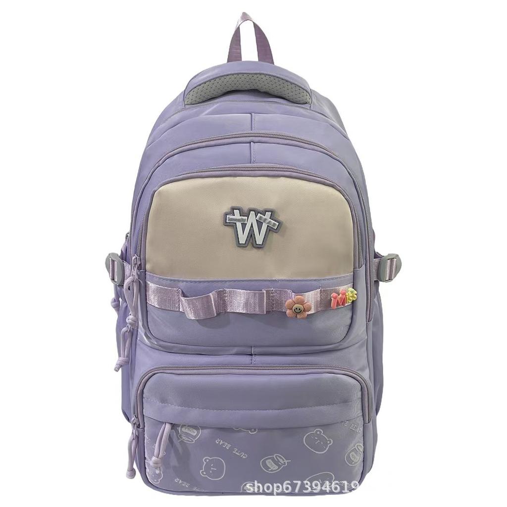Schoolbag Backpack Female Small Fresh Junior High School Students Niche Design Fashion Personality Double Backpack New Foreign Style Student Schoolbag