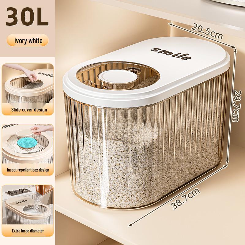 Rotatable Household Rice and Grain Storage Box: Insect & Moisture-Proof, Sealed, Compartmented Bucket