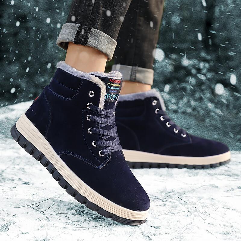 

Модные мужские ботинки на шнуровке, повседневные зимние ботинки, теплая зимняя обувь для мужчин, походные ботинки для скалолазания, походная обувь для мужчин 10.5 синий