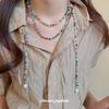 Bohemian Vintage Glass Beaded Imitation Pearl Layered Sweater and Waist Necklace