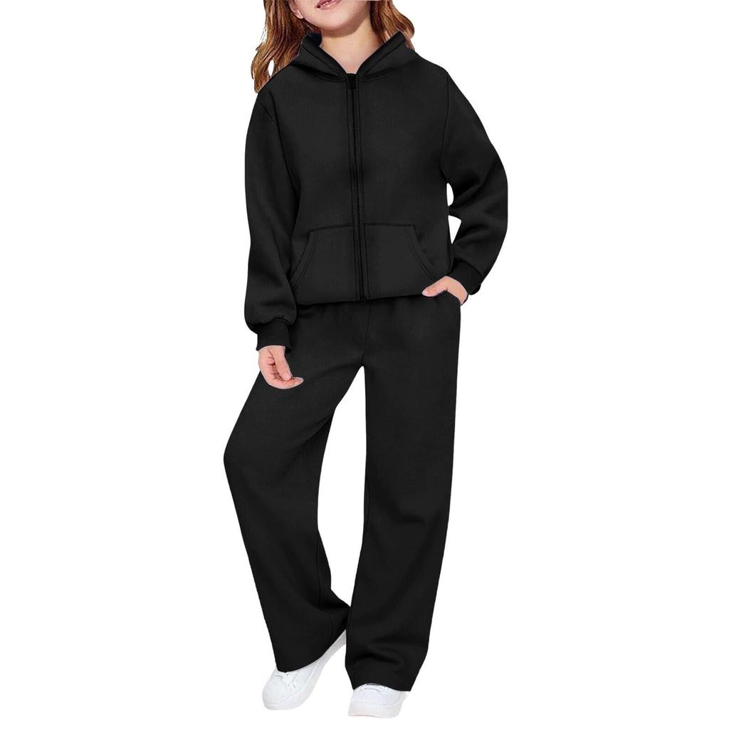 Kids Boys and Girls Hoodie Sweatshirt Set with Pants for Casual Sportswear