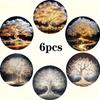 6pc Set of Tree of Life Coasters, Heat-resistant and Non Slip, Perfect for Decorating Holiday Parties In Homes and Coffee Shops