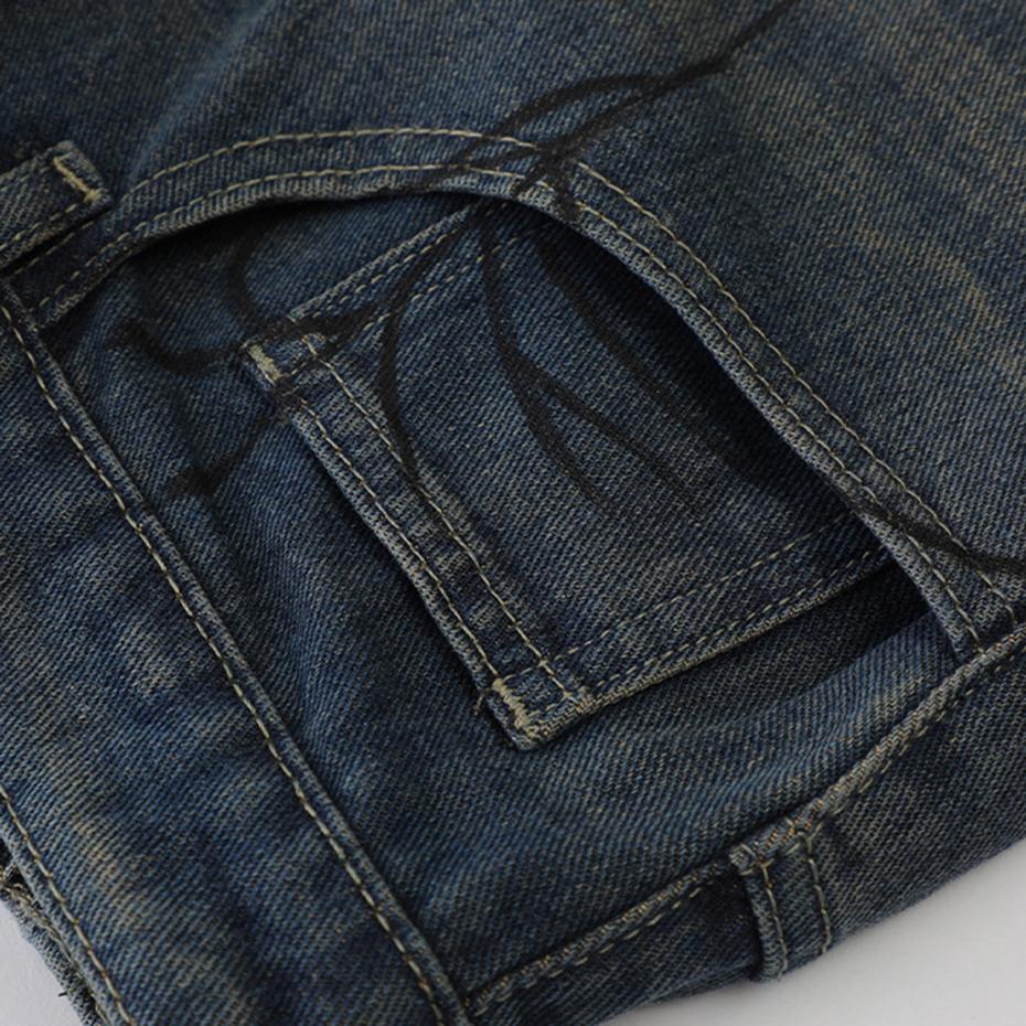 Shorts in Denim Blu Y2K Stampati con Ragnatela Estivi Larghi Casual Jeans Shorts Moda Harajuku Hip Hop Streetwear Shorts per Uomo
