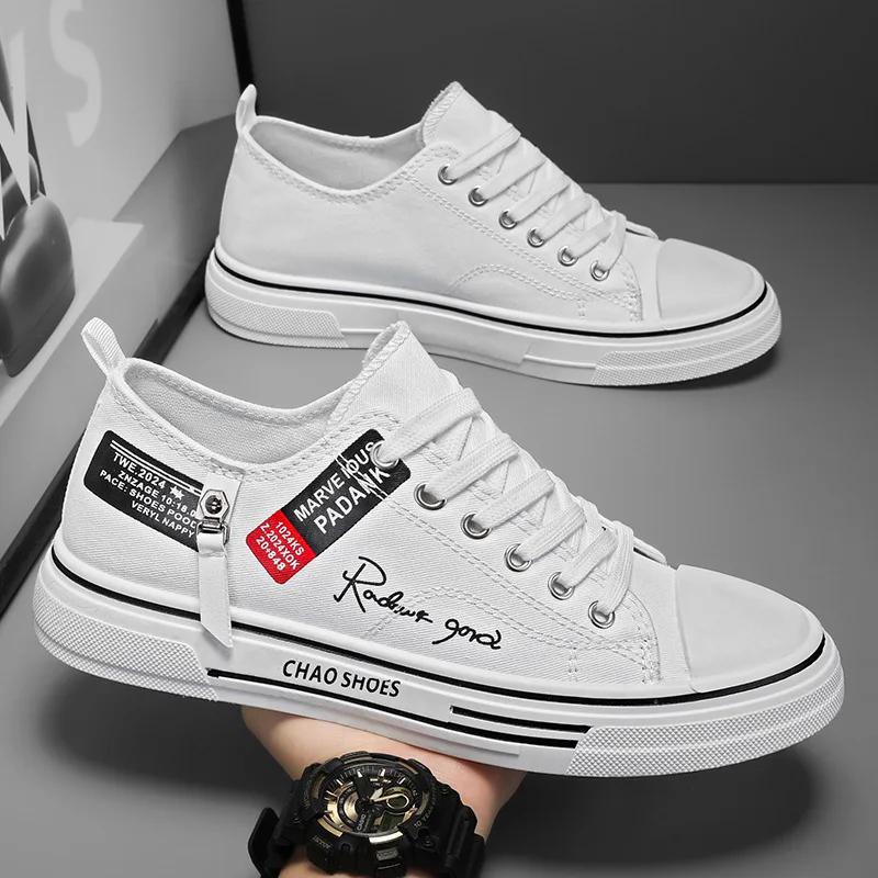 Sommer Herren Canvas Schuhe Trendige Vielseitige Low Cut Schnürschuhe Lässige Outdoor Vulkanisierte Sportschuhe für Herren Zapatos De Lona
