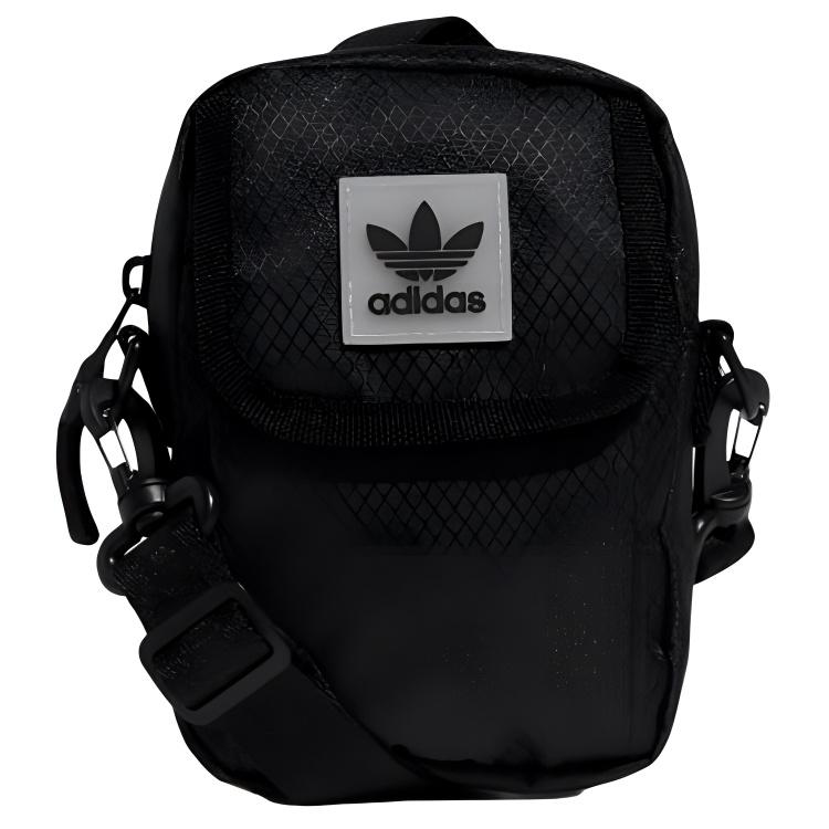 

Adidas Originals Trefoil Logo Decorated Sports Casual Leather Crossbody Shoulder Bag Unisex Bags Black EW8675 Pure Black