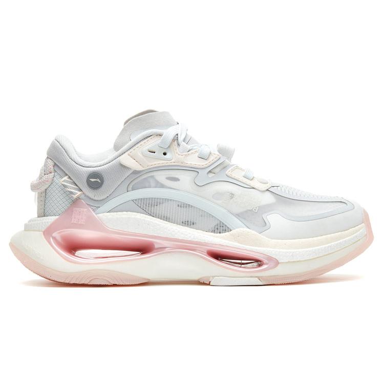 New LiNing Exceed Infinity Running Shoes Women's Low Top White/Grey/Powder AGLR084-8