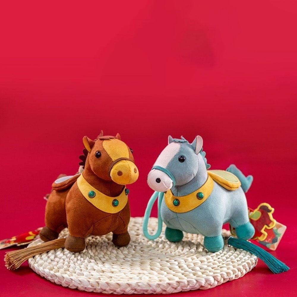 Realistic Pony Plush Keychain Ultra-soft Stuffed Year Horse Mascot for Year of The Horse