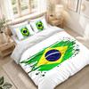 Bedding Set 1 Duvet Cover 2 Pillowcases Brazil National Football Team Print Bedroom Home Decoration