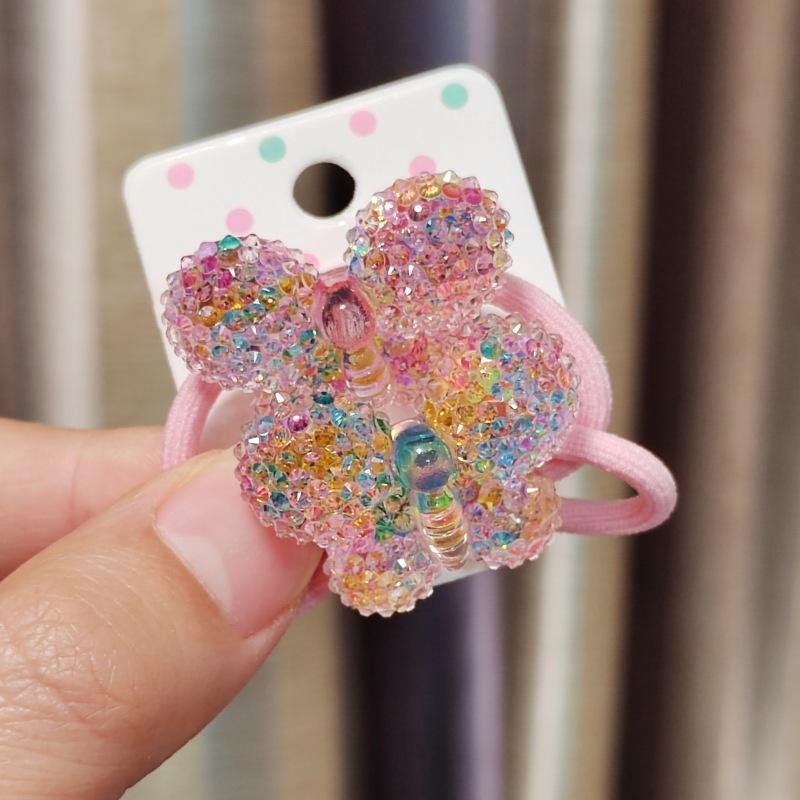 2PCS Lovely Cartoon Colorful Sequined Cherry Girls Elastic Hair Bands Princess Hair Accessories Children Hair Ties Baby Headwear