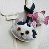Cat Theme Brand Latest Cowhide Bag Hanging Accessories Sheepskin High Quality Key Chain Backpack Charms Diy Bag Decor Great Gift