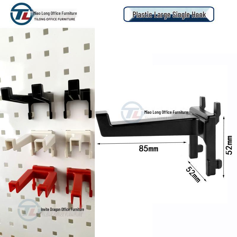 Plastic Pegboard Hooks with Square Hole - Wall-Mounted Tool Rack and Storage Shelf for Hardware Display