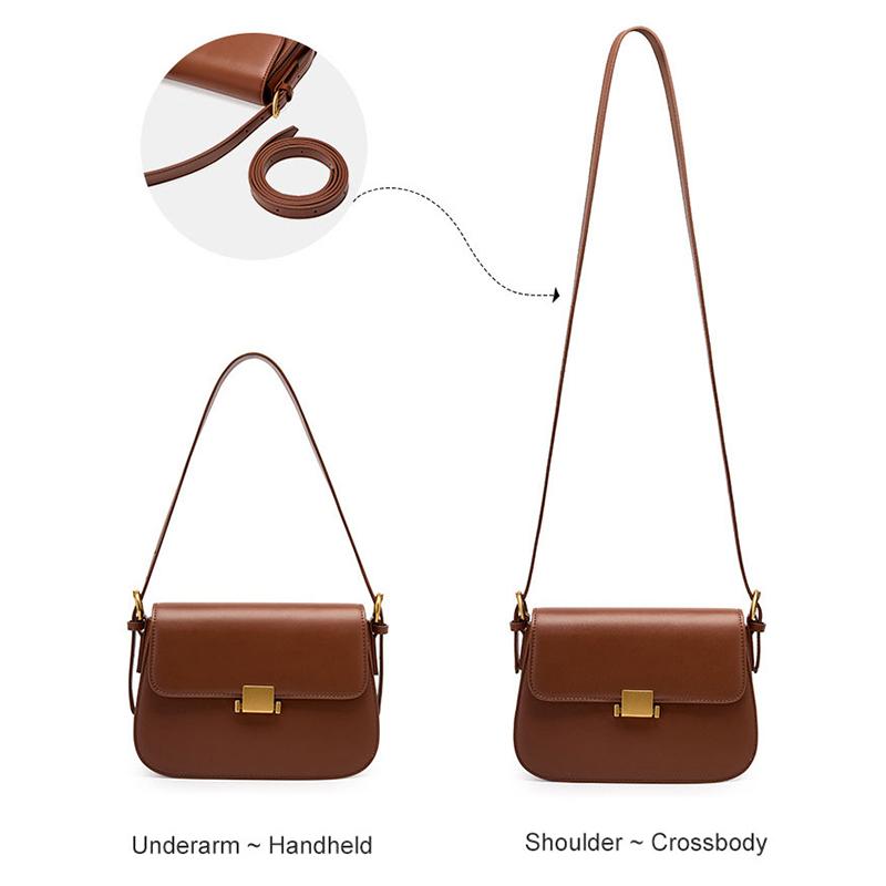 Cowhide Women's Bag 2026 New Genuine Leather Fashi Women Shoulder Bags High Quality Luxury Female Crossbody Bag 2126
